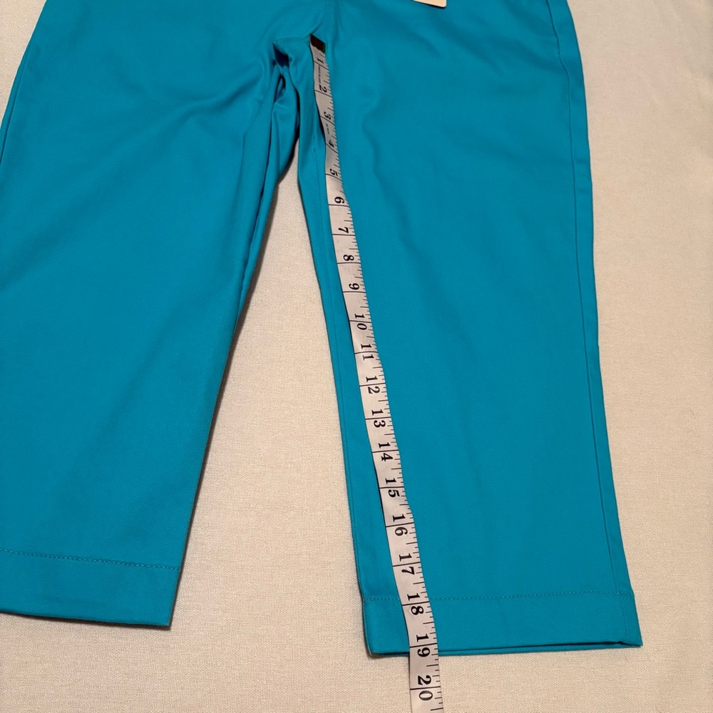 St Johns Bay Capri Pants Women's Size 4 turquoise dream - Picture 3 of 12